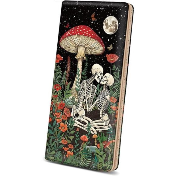 Womens Wallet Mushroom Skull - Picture 1 of 6